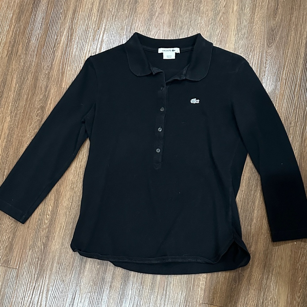 Lacoste Women's Black Button Down Shirt